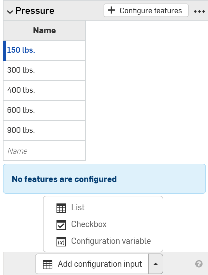 Configure Input example