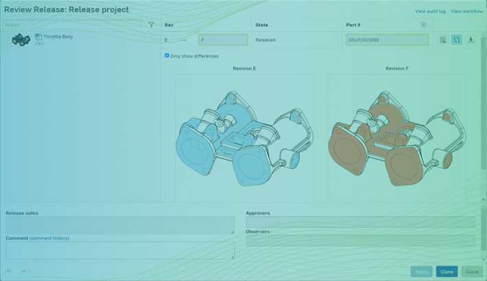 Image of the compare tool in action