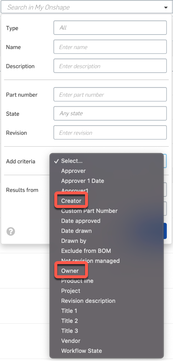 Search Documents by User Criteria