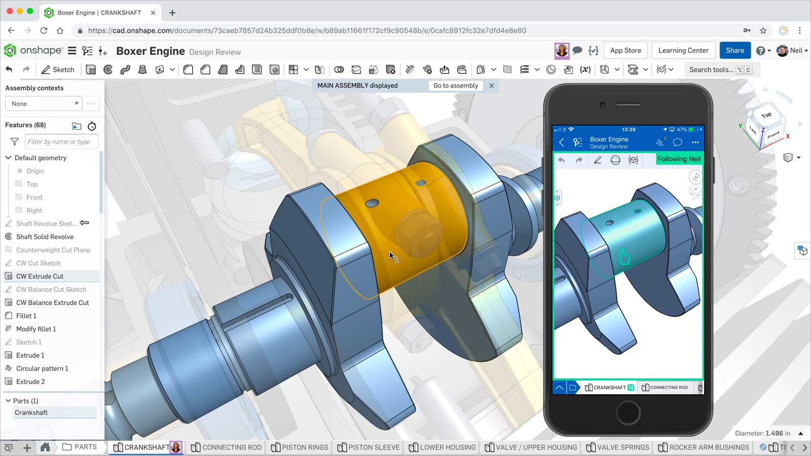 Collaboration in Onshape