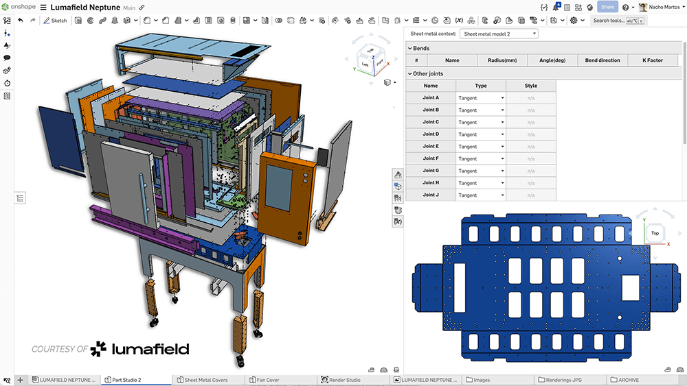 Lumafield Scanner Housing and Flattened Sheet Metal Part