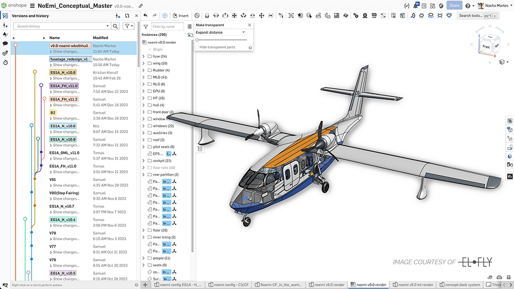 ElFly Electric Plane Concept Design With Version Tree