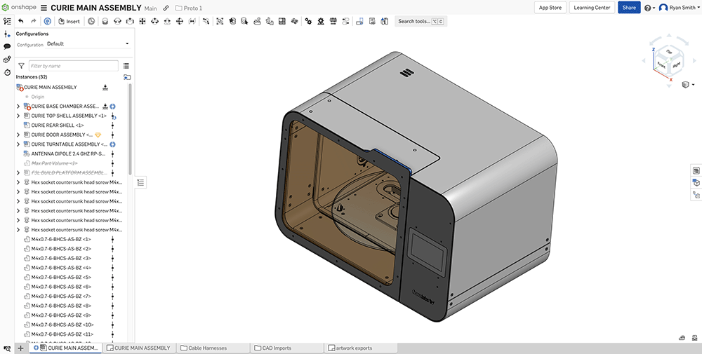 Formlabs CAD model in Onshape