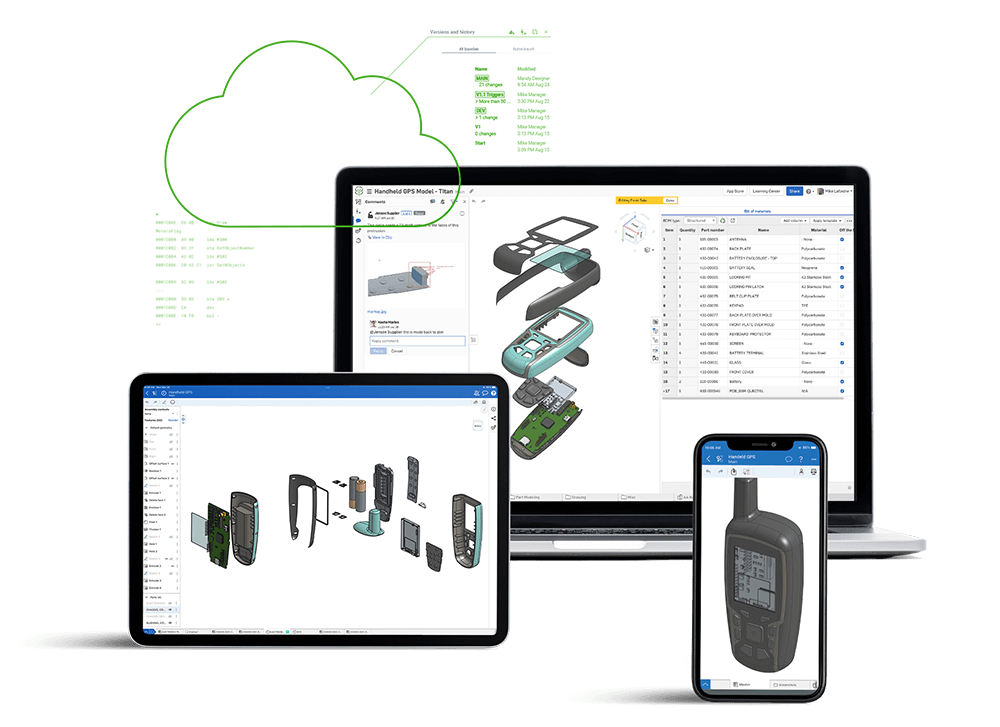 Onshape interface on multiple devices