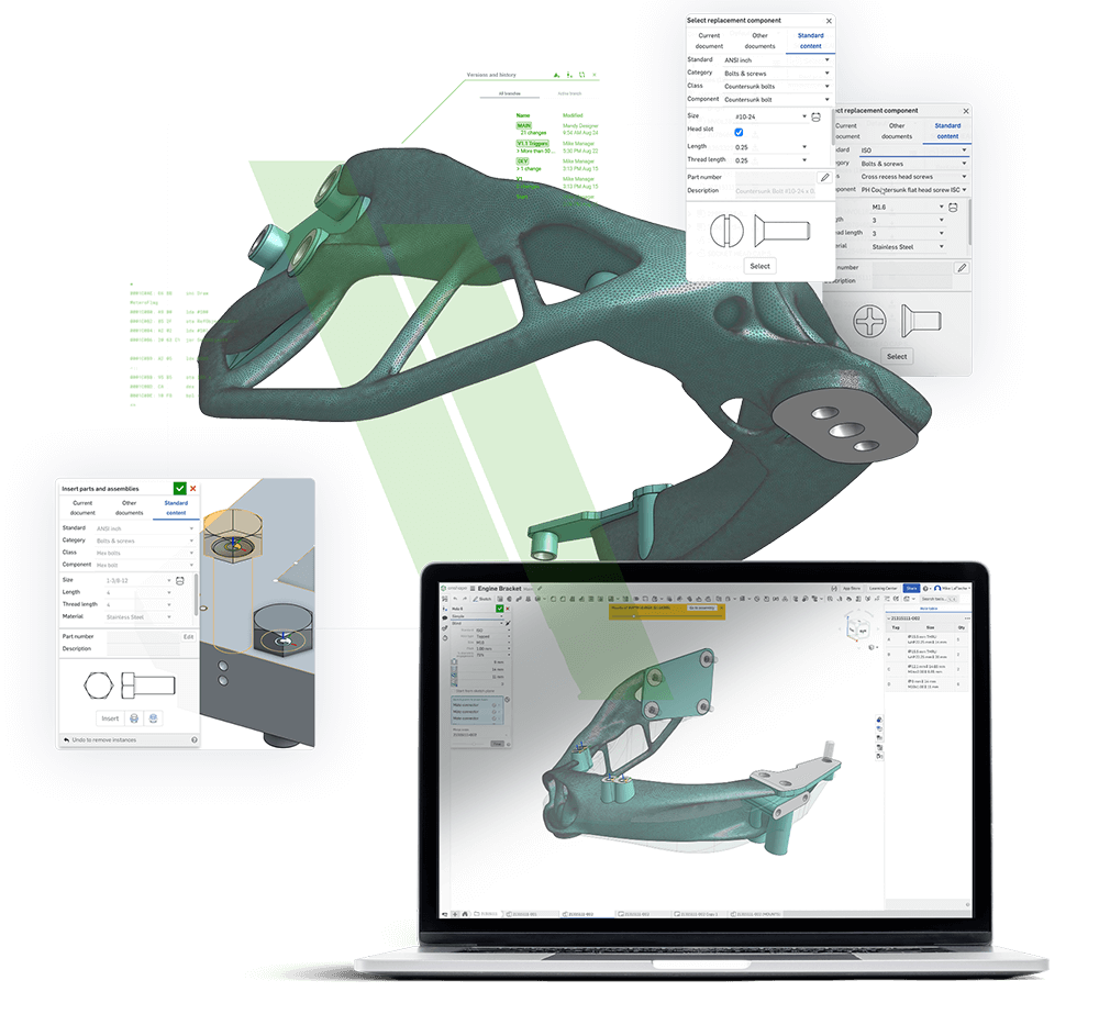 model example of Onshape custom features